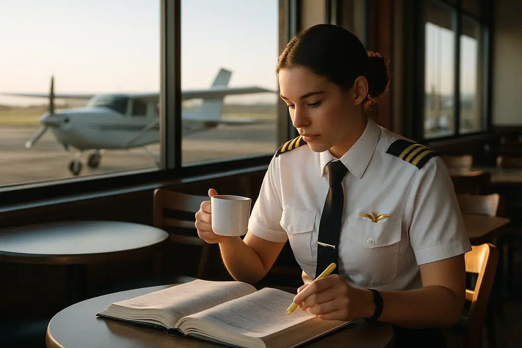 Competency-Based Training session with pilots reviewing a simulator debrief in a classroom