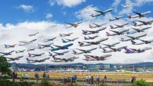 Flying into a sporting event
