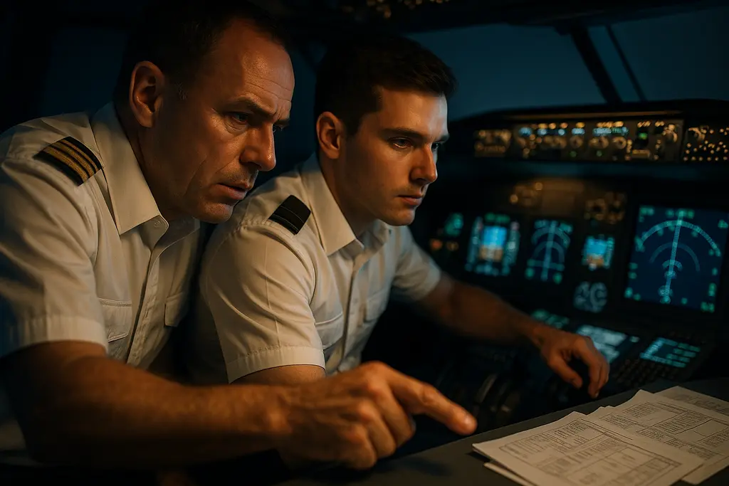 Student pilot reviewing modern pilot competencies with an instructor before a training flight