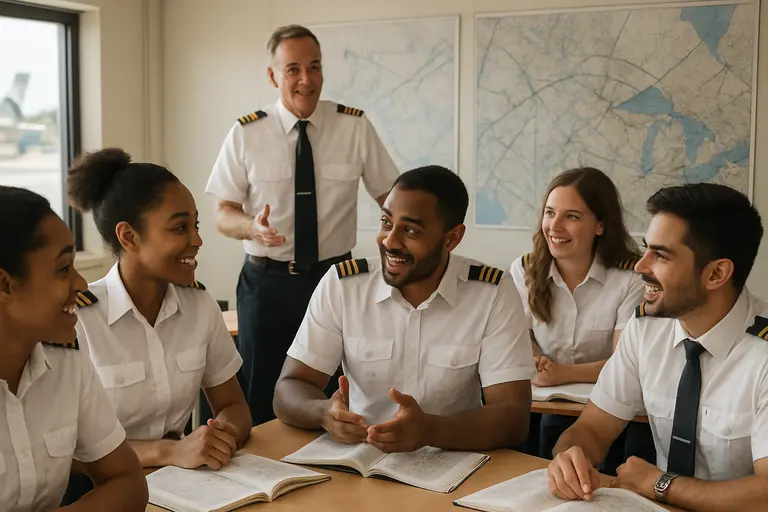 Student pilot planning flight lessons with a calendar and logbook