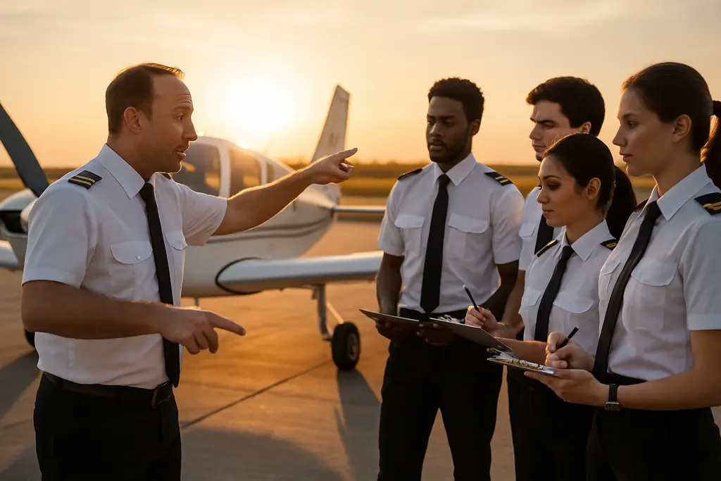 FAA Pilot Certification paperwork beside a flight training syllabus