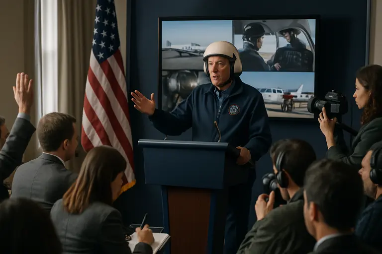 Flight crew watching a safety training briefing in a ready room