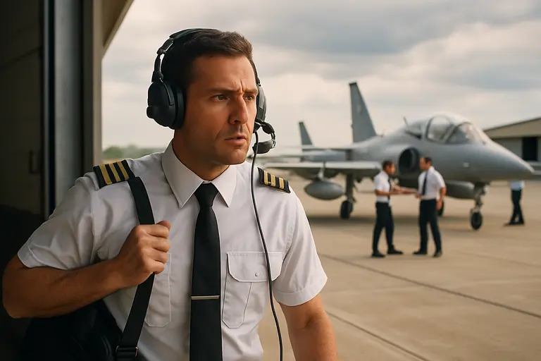 Student pilot practices helicopter cockpit procedures with an instructor observing