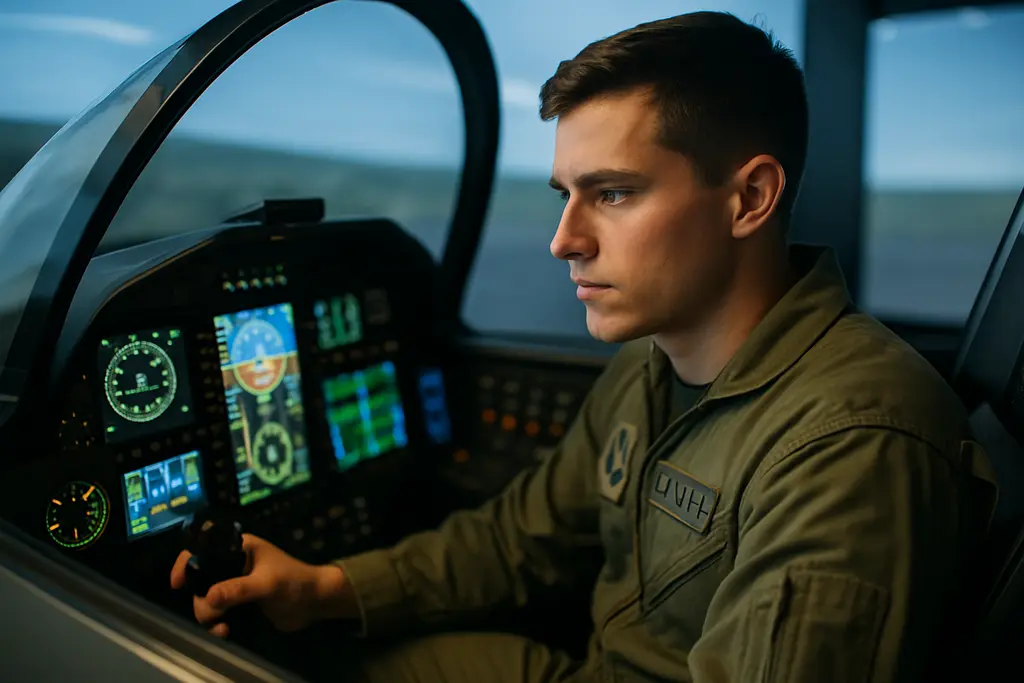 Air Force Pilot Training student and instructor reviewing aircraft checklist before departure