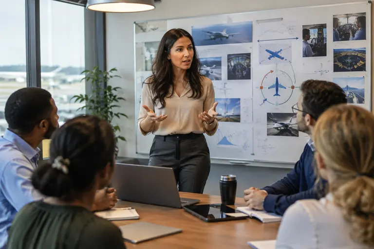 Flight school scheduler reviewing examiner dates on a desk calendar