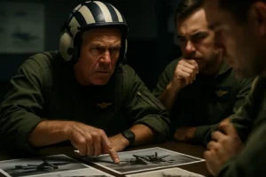 Navy Aviation Mishaps safety briefing with pilots and maintainers near a parked aircraft