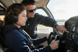 Southwest Ohio Aviation students observing aircraft on a training ramp
